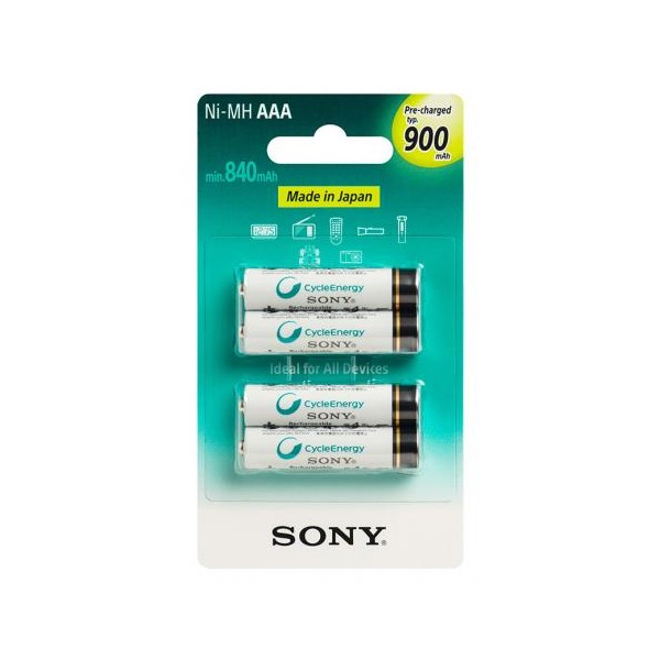 Pilha AAA Sony 900mah recarregavel, atacado cartela/pack c/4 unidades